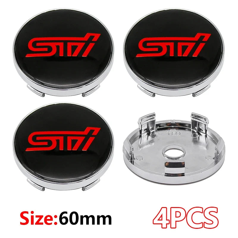 For Subaru STI XV Tribeca Forester Impreza Outback Legacy  56/60mm Car Wheel Center Badge Stickers Hub Cover Emblem Decal