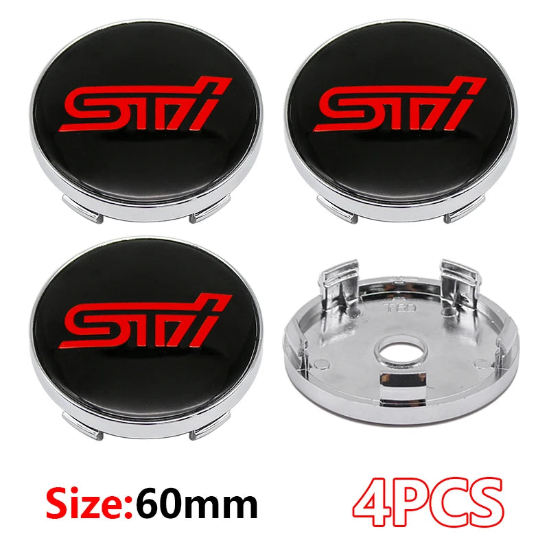 For Subaru STI XV Tribeca Forester Impreza Outback Legacy  56/60mm Car Wheel Center Badge Stickers Hub Cover Emblem Decal