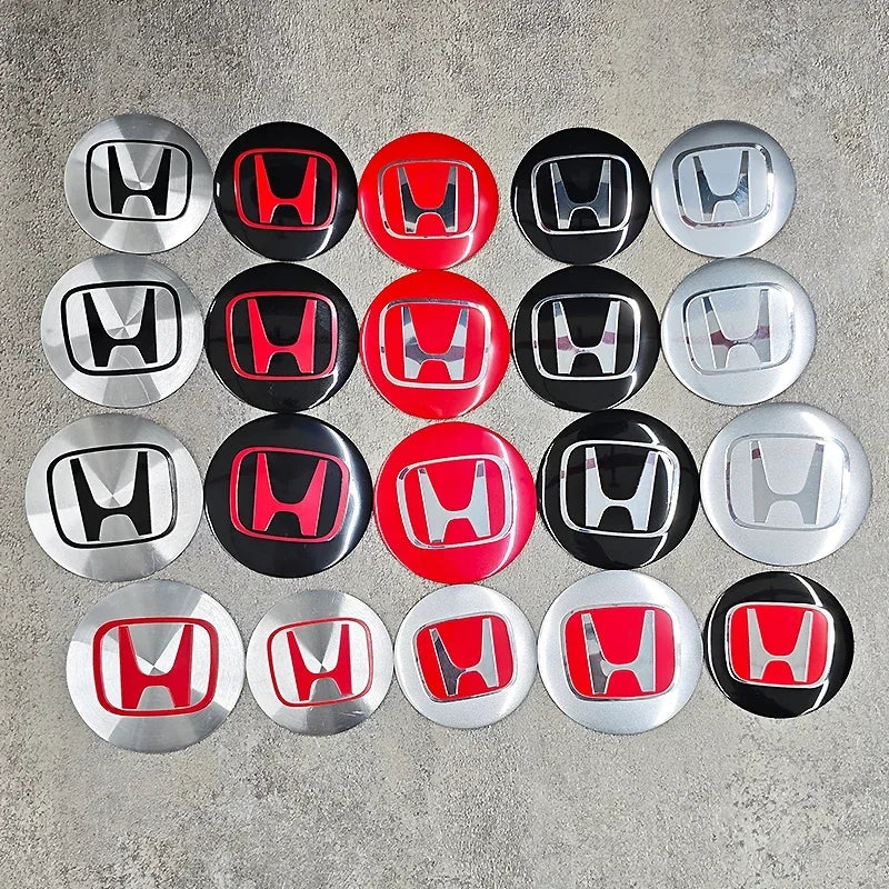 4pcs 56mm 60mm 65mm Car Wheel Hub Centre Cap Badge Emblem Hub Center Cover Car Sticker for Honda Civic Accord Cr-v Fit Crosstour