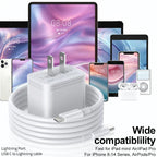 For iPhone 16 15 Samsung PD 20W USB Type C Charger Fast Charging Power Adapter Type C Cable Wall Phone Charger Quick Charge Plug