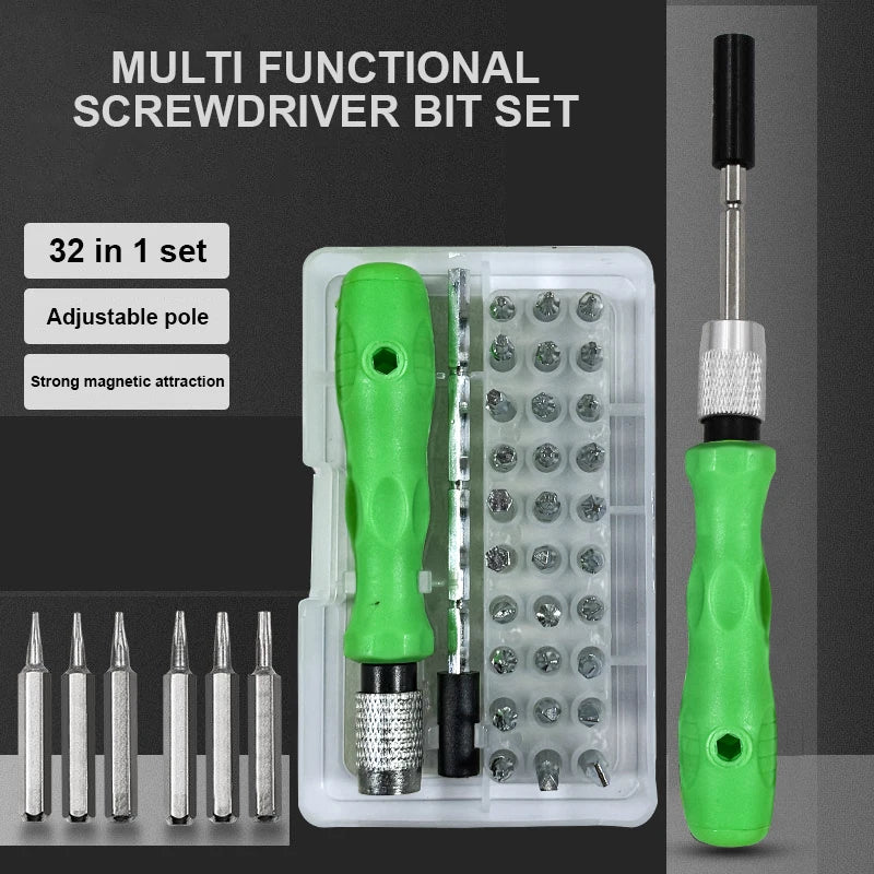 Mini juego de puntas de destornillador 32 en 1, juego de destornilladores de precisión, kit de herramientas de reparación de puntas magnéticas