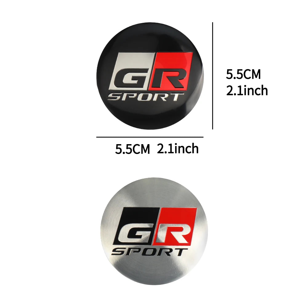 56mm 60mm GR Sport Emblem Car Wheel Center Hub Cap Stickers Decoration For Toyota Hilux Crown CHR Yaris Camry Prius Rav4 Avalon