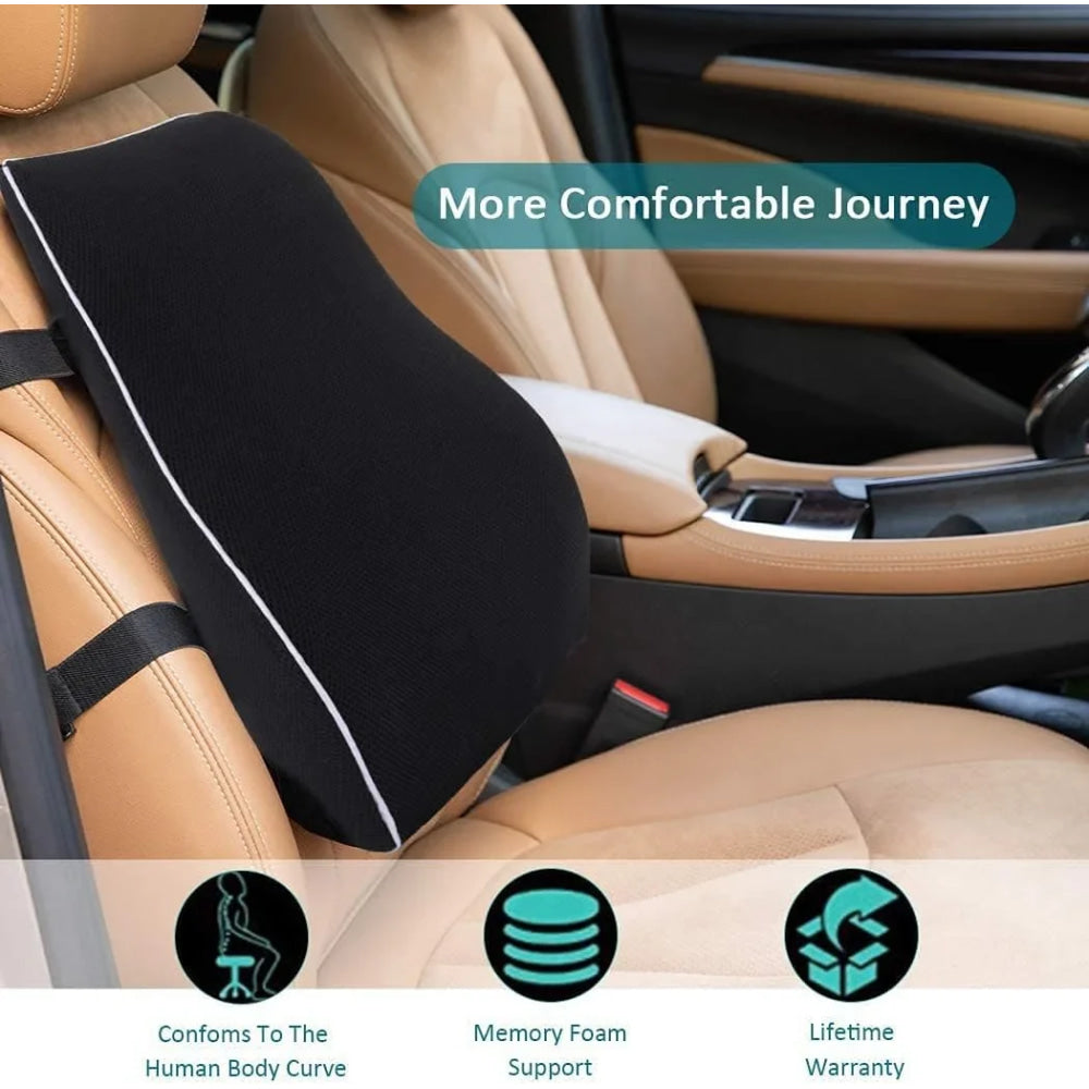 Car Seat Office Chair Back Lumbar Support Car Waist Rest Rebound Memory Foam Cushion Pad Back Lumbar Cushion for Car Driver