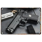 Letreros Metálicos con Forma de Pistola, que Exudan un Toque Militar, Ideales como Decoración de Pared en Cuartos de Hombre, Hogares, Cafeterías, Jardines, Clubes y Bares.