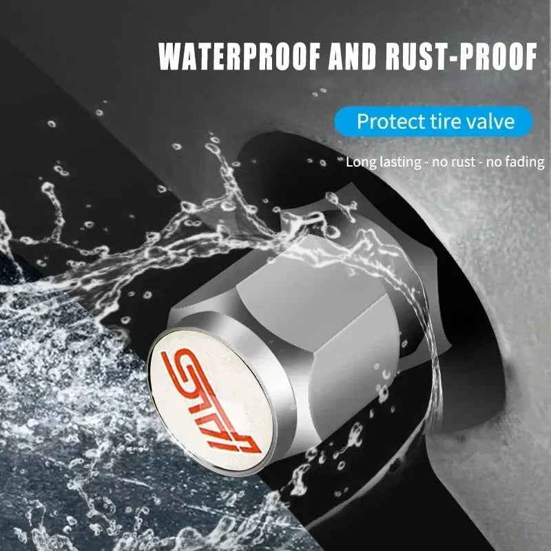 Car Wheel Tire Valve Stem Caps Air Cover with Wrench for Subaru Forester Ascent BRZ STI Exiga Legacy Outback Tribeca WRC WRX XV