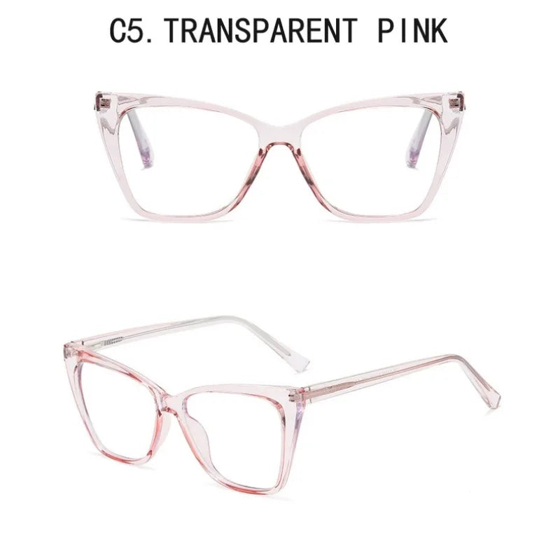 Gafas anti-luz azul a la moda para mujer, gafas clásicas antideslumbrantes con protección ocular para juegos de ordenador, montura de luz, gafas de cristal lisas