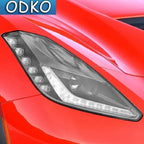 Car Headlight Protection Tint Film Smoke Black TPU Transparent Light Sticker For Chevrolet Corvette C7 C8 2014-On Accessories