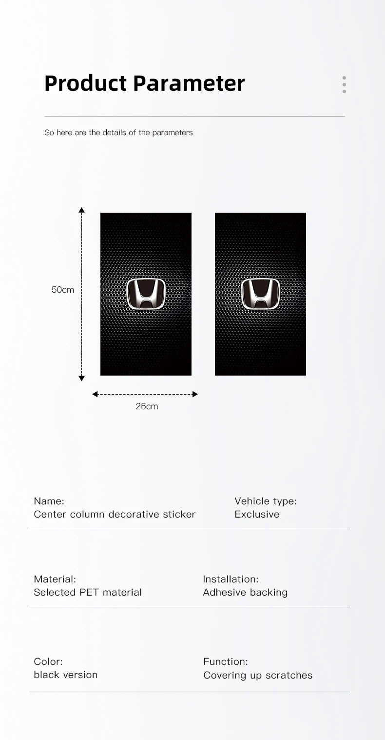 Car Stickers B-Pillar Center Column Decoration Cover Decals Auto Accessorie For Honda Civic FIT CRV Accord Jazz HRV Insight CRZ
