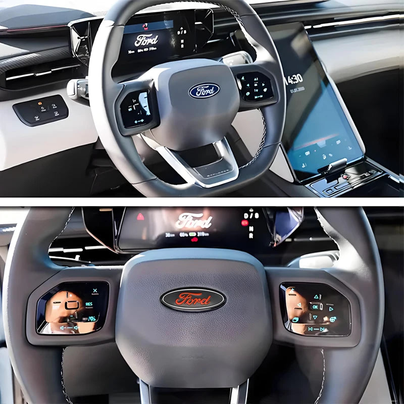 ABS Car Steering Wheel Logo Emblem Stickers For Ford ST Line Focus Mondeo Fiesta Kuga MK2 MK3 MK4 Mustang Auto Badge Accessories