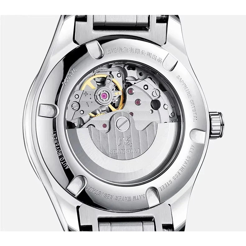 Shanghai Watch Business Men's Mechanical Watches 39mm Automatic Wristwatch 316L Stainless Steel Sapphire Glass reloj hombre 706