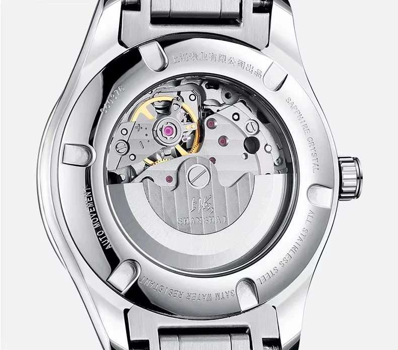 Shanghai Watch Business Men's Mechanical Watches 39mm Automatic Wristwatch 316L Stainless Steel Sapphire Glass reloj hombre 706
