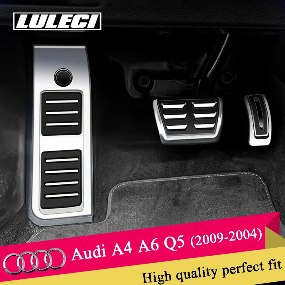LULECI Car Pedals for Audi AT MT 2009-2024 A4 B8 B9 A6 C7 C8 Q5 High Quality Stainless Steel Accelerator Brake Pedal Cover Pads