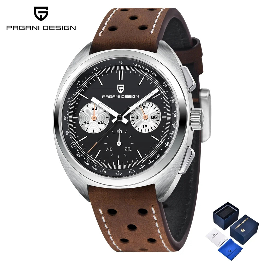 PAGANI DESIGN Panda Mens Watches Quartz Luxury Watch For Men Chronograph VK63 Wristwatches AR Sapphire Waterproof Luminous Clock