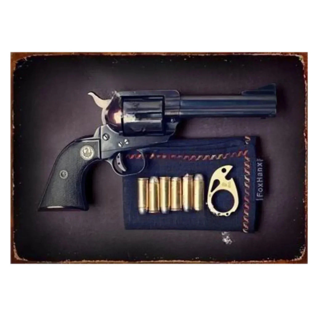 Letreros Metálicos con Forma de Pistola, que Exudan un Toque Militar, Ideales como Decoración de Pared en Cuartos de Hombre, Hogares, Cafeterías, Jardines, Clubes y Bares.