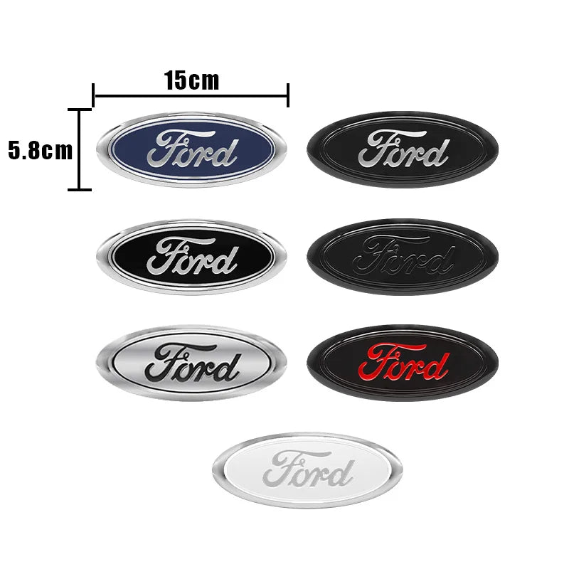 114mm/150mm/175mm Car Front Hood Emblem for Ford Fiesta Range Focus Mondeo Explorer Fusion Transit Edge Auto Rear Trunk Sticker