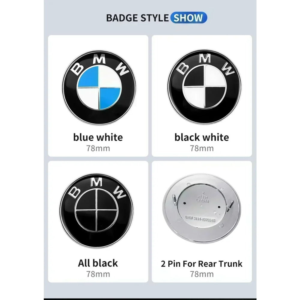 1pcs 78mm 51141970248 Car Emblem Reartrunk Logo Badge Styling Accessories for BMW E66 E53 X5 E46 E39 E38 E90 E60 E36 F30 F20 F10
