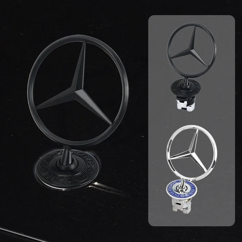 Car Bonnet Label Badge 3D Star Zinc Alloy Car Front Hood Emblem Mercedes Benz  W203 W204 W205 W206 W212 W213 W222 W223 E300