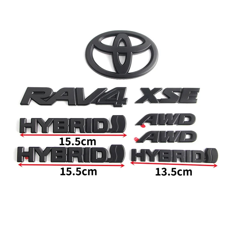 Overlays NEW 2019-2024 Suitable for Toyota Rav4 XLE XSE AWD Hybrid Matte Blackout Emblems Kits