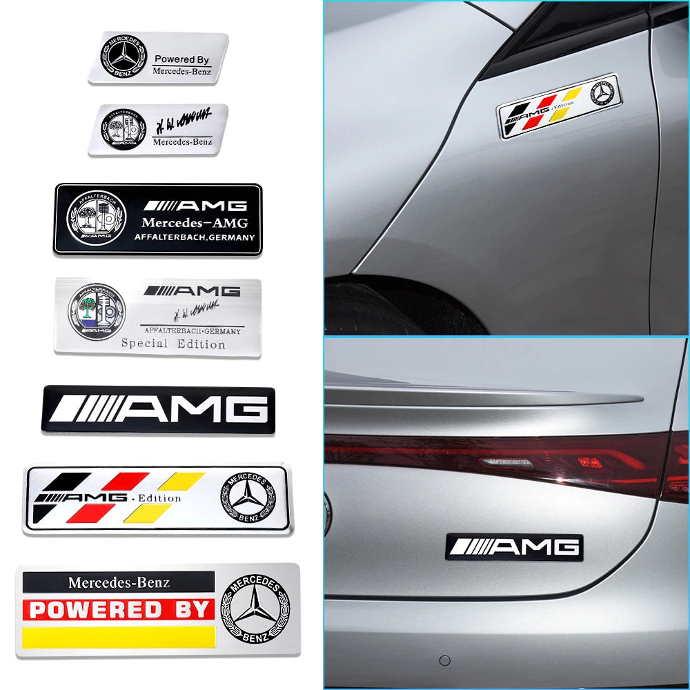3D Aluminum Car Side Body Trunk Emblem Decoration Sticker For Mercedes Benz AMG Class GLK GLA CLA GLB W108 W447 W204 W205 Fortwo