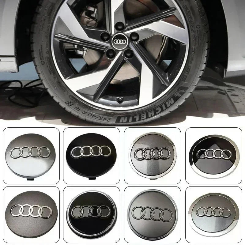 For Audi 60/61/68/69/77MM 4pcs Car Wheel Center Hup Cap Cover A4 A6L A7 A8 A3 A5 A6 S3 S4 Q3 Q5 Q5L Q7 Modification