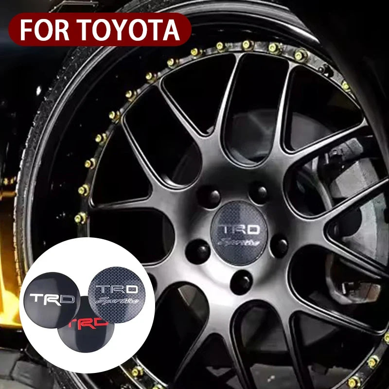 4Pcs 56MM Car Styling Aluminum Wheel Center Hub Caps Stickers For Toyota Rav4 Corolla Camry Aqua Yaris Cross Auris TRD GR Sport