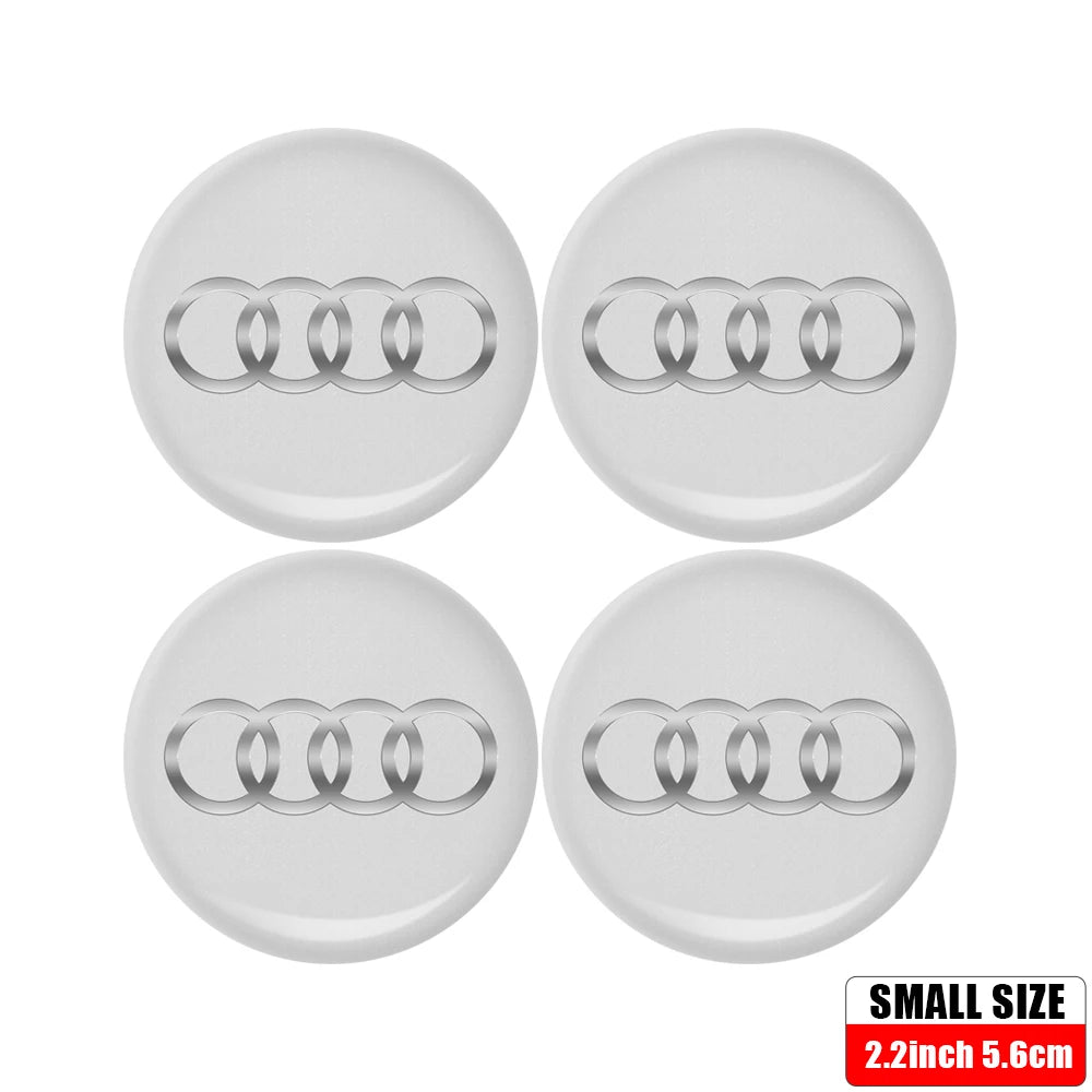 4pcs 56/65mm Car Wheel Center Hub Stickers 60/68mm Wheel Center Hub Caps Cover For AUDI A3 A4 A1 Q3 Q4 Q5 Q6 Q7 Q8 TT RS Sline