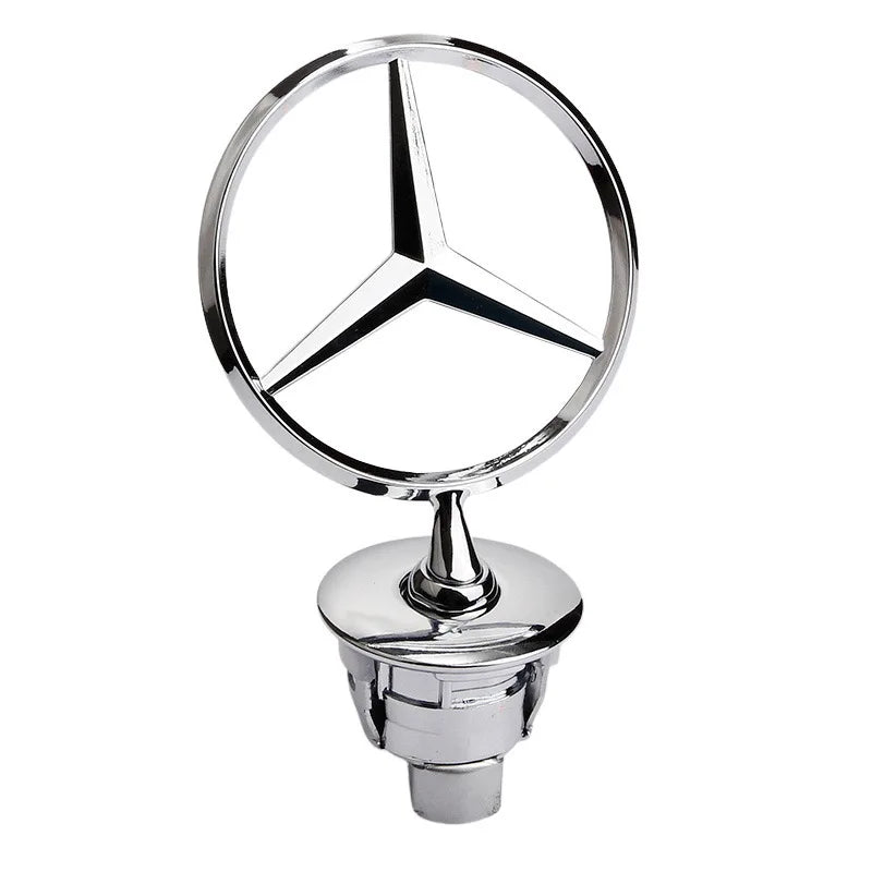 44mm 3D Metal Blue Chrome Star Bonnet Hood Logo Emblem Badge for Mercedes Benz W205 W204 AMG GLC CLA Interior Moulding LBMSLK
