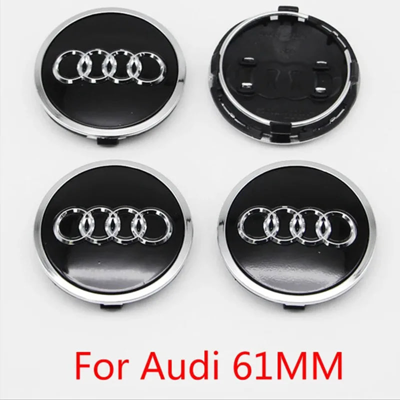4PCS 60mm 61mm 68mm 69mm 77mm Car Wheel Center Cap Hub Cover Badge For Audi A6 A3 A4 A5 A6 Q2L Q3 Q5 Q7 Q8 R8 Hubcap Accessories