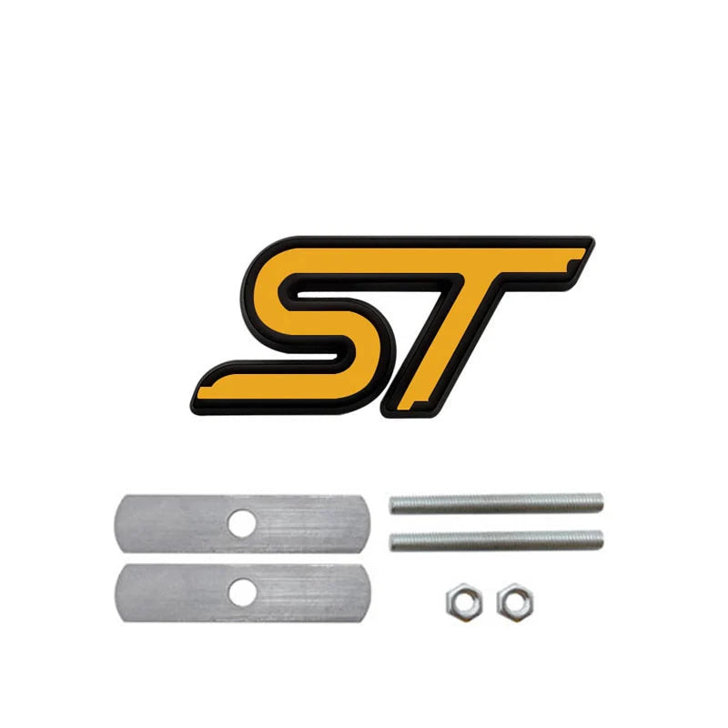 3D Metal ST Line Front Grille Emblem Badge Car Head Trunk Stickers For Ford Focus Mondeo Fiesta Explorer Styling Accessories