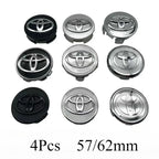 4pcs 57mm/62mm Car Tyre Wheel Center Hub Cap Badge Logo Rim Emblem For Toyota Corolla Camry Yaris CHR Rav4 Auris Verso Avalon