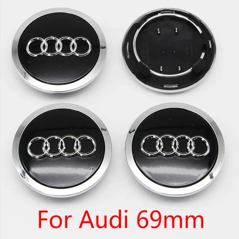 4PCS 60mm 61mm 68mm 69mm 77mm Car Wheel Center Cap Hub Cover Badge For Audi A6 A3 A4 A5 A6 Q2L Q3 Q5 Q7 Q8 R8 Hubcap Accessories