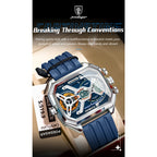 POEDAGAR Top Luxury Men Clock LED Calendar Week Luminous Man Wristwatch Electronic Rectangle Silicone Strap Quartz Men's Watches
