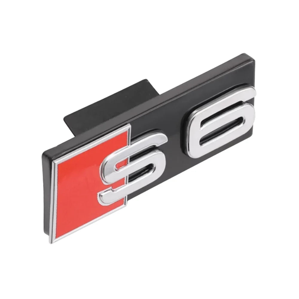 1pc ABS For Audi S4 S3 S5 S6 S7 S8 Letters Car Front Grille Hood Badge Emblem Logo Stickers Auto Exterior Decoration Accessories