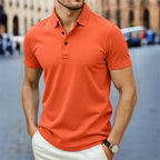 2025 New Men's Casual and Fashionable Simple Collared Short Sleeved Polo Shirt Summer Comfortable Breathable and Versatile Top