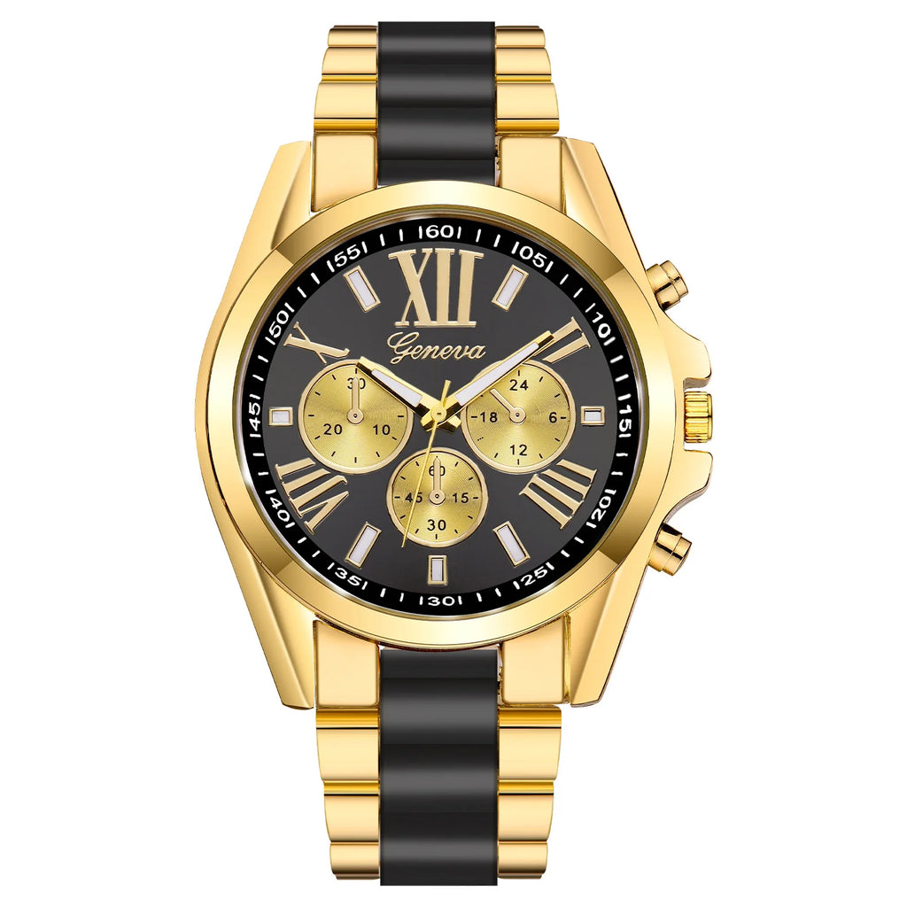 Men Exquisite Watches Luxury Golden Quartz Steel Wristwatch Fashion Classic Masculino Relogio Casual Business Clock Male Saati