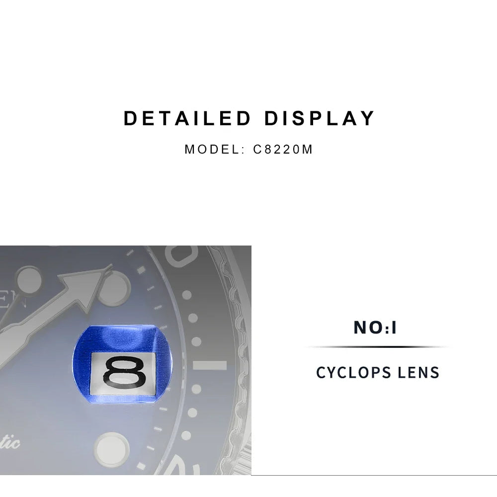 CADISEN New Luminous Men Mechanical Wristwatches Ceramic Bezel Sapphire Glass Automatic Watch Men Relogio Masculino