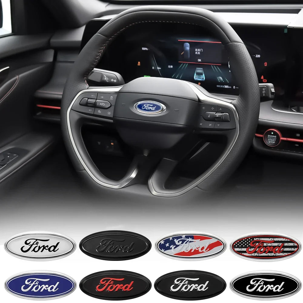 Car Styling Steering Wheel Center Cover Sticker Badge Decor Auto Accessories For Ford Focus Mk4 Kuga Fiesta Mk7 Explorer Mustang