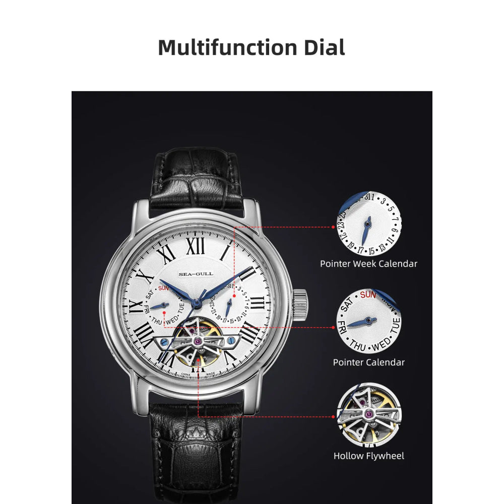 SEAGULL Luxury Watch Business Waterproof Male Clock Date Stainless Steel Mechanical Watch Men Watch reloj hombre 2023 D819.622