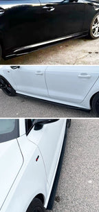 For 2015+ Mercedes-Benz Accessories W205 C63 C43 4Doors AMG C-Class Side Skirt Extension Diffusor 8Pcs ABS Lip