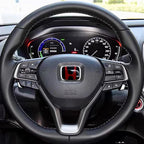 Car Steering Wheel Emblem H-Sticker For Honda Civic Accord City CRV Jade Fit Odyssey Hybrid Red Black Blue Interior Modification