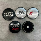 4Pcs 60mm Car Center Wheel Hub Cover Tire Cap For Audi Sline A1 A2 A3 A4 A5 A6 A7 A8 Q1 Q2 Q3 Q4 Q5 Q6 Q7 Q8 TT Auto Accessories