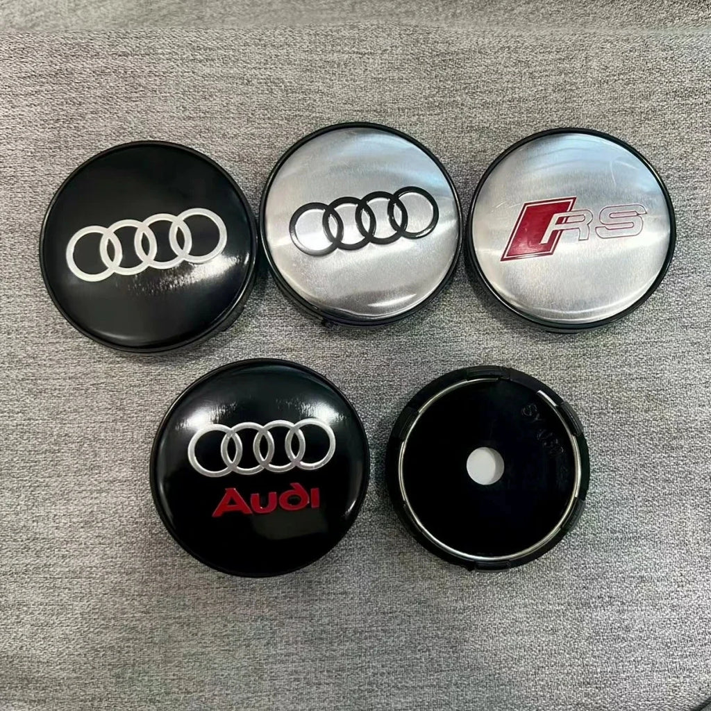 4Pcs 60mm Car Center Wheel Hub Cover Tire Cap For Audi Sline A1 A2 A3 A4 A5 A6 A7 A8 Q1 Q2 Q3 Q4 Q5 Q6 Q7 Q8 TT Auto Accessories