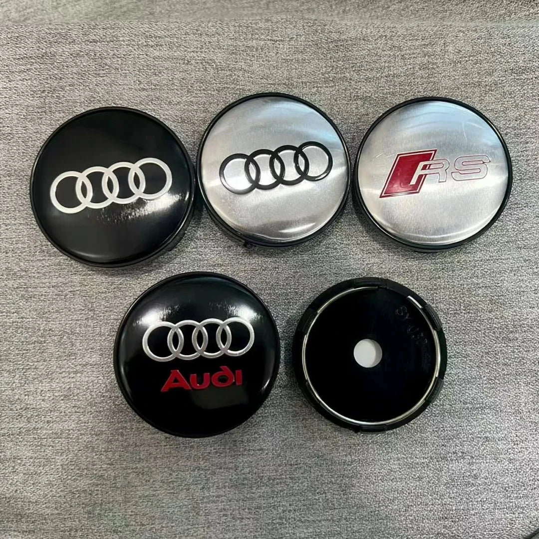 4Pcs 60mm Car Center Wheel Hub Cover Tire Cap For Audi Sline A1 A2 A3 A4 A5 A6 A7 A8 Q1 Q2 Q3 Q4 Q5 Q6 Q7 Q8 TT Auto Accessories