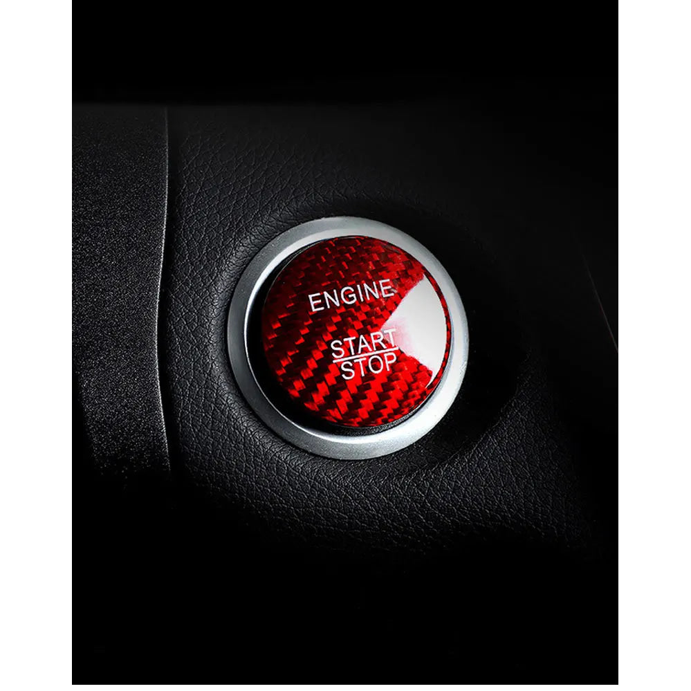BETTERHUMZ Carbon Fiber For Mercedes Benz W204 W205 W212 C E Class Car Engine Start Stop Button Trim Ring Sticker Accessories