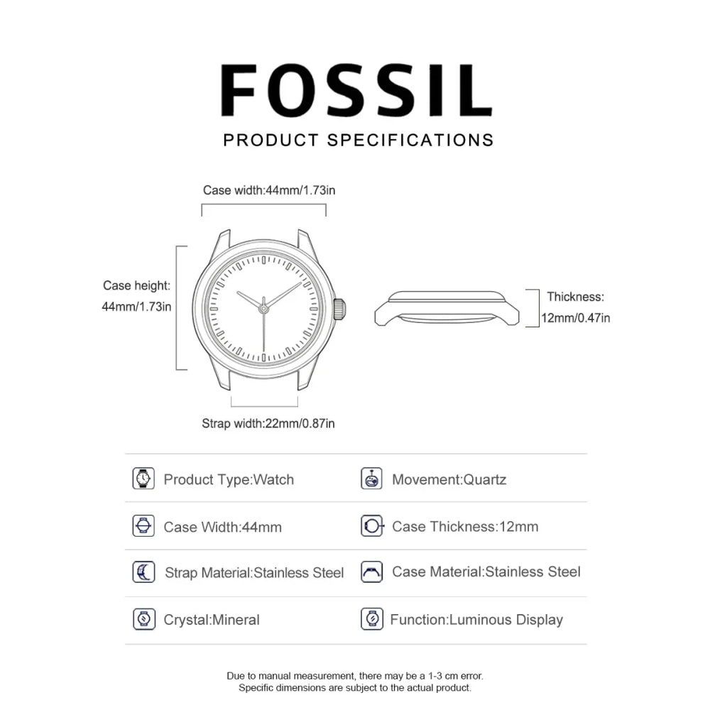 Fossil FS5374 Luxury Men's Watch Sport Quartz Chronograph Waterproof Luminous Stainless Steel Wristwatch Relogio Masculino