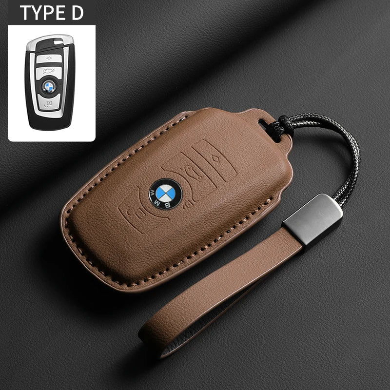Soft Leather Car Key Case Full Cover Shell For BMW 1 2 3 4 5 6 Series X1 X3 X4 X5 X6 F36 F25 F26 F30 F34 F10 F07 F20 Z10 F15 F16