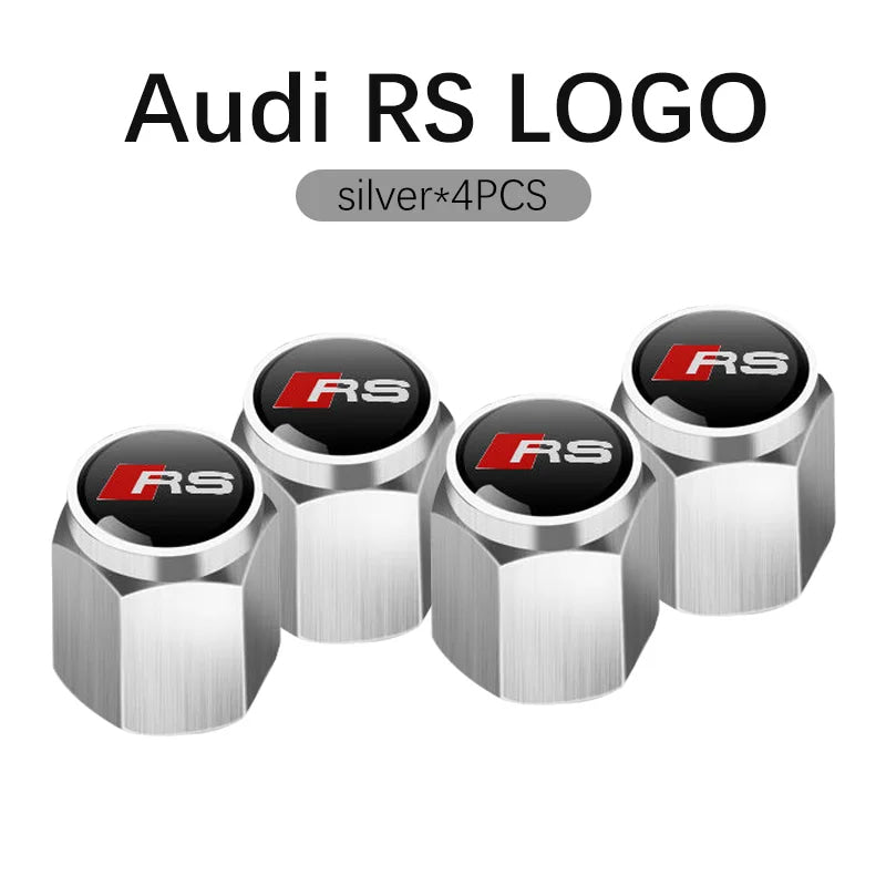 3D Metal Tire Valve Caps Car Tyre Air Stems Cover For Audi S Line A1 A3 A4 A5 A6 A7 S3 S4 S5 S6 S7 Q3 Q4 Q5 Q7 Q8 Accessories