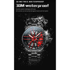 OLEVS Mens Watch Quartz Watch Original Rotatable Wheel Hub Dial Fashion Trend Waterproof Luminous Stainless Steel Reloj 9937