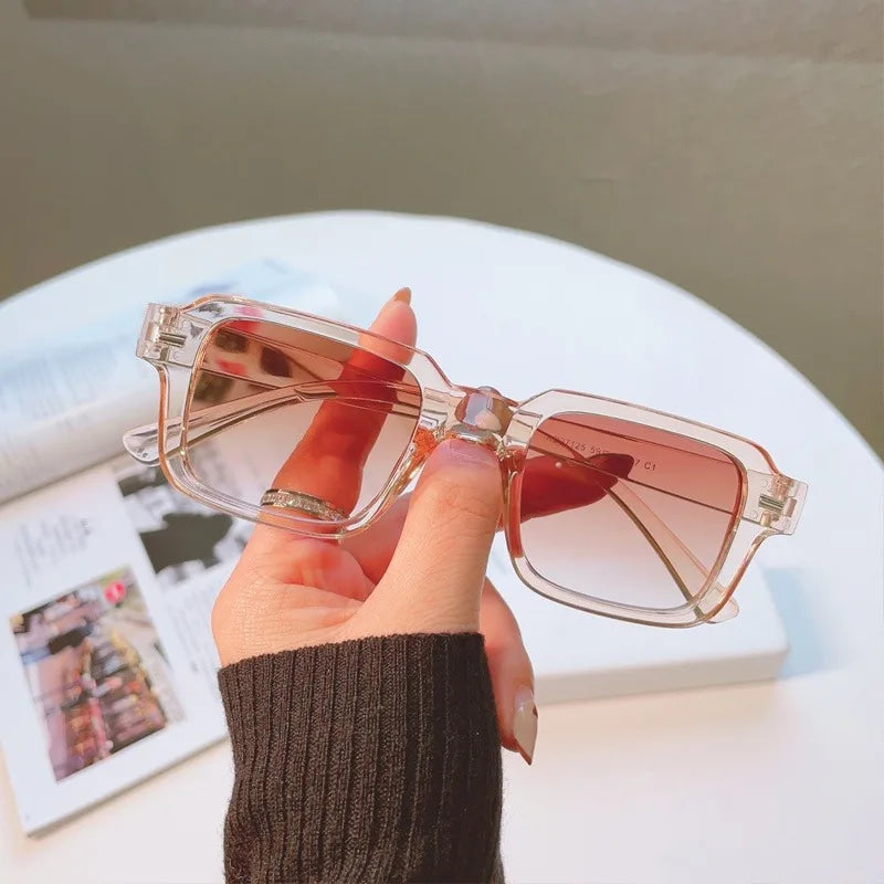 Gafas de sol rectangulares retro con montura pequeña para mujer