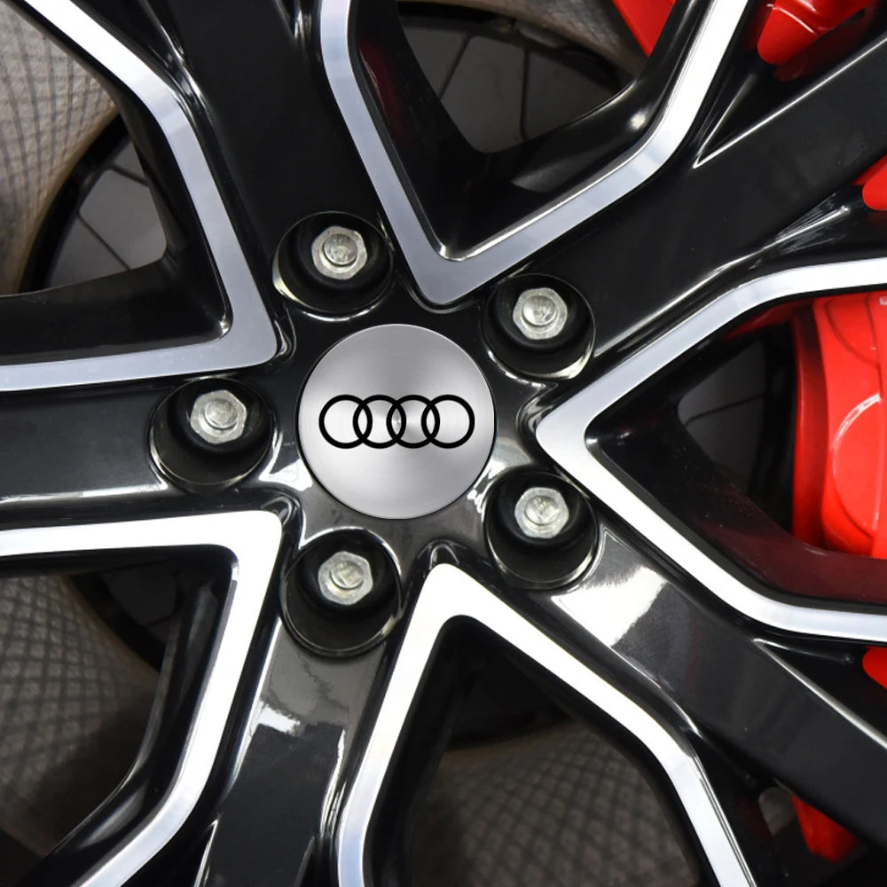 4pcs 56/65mm Car Wheel Center Hub Stickers 60/68mm Wheel Center Hub Caps Cover For AUDI A3 A4 A1 Q3 Q4 Q5 Q6 Q7 Q8 TT RS Sline